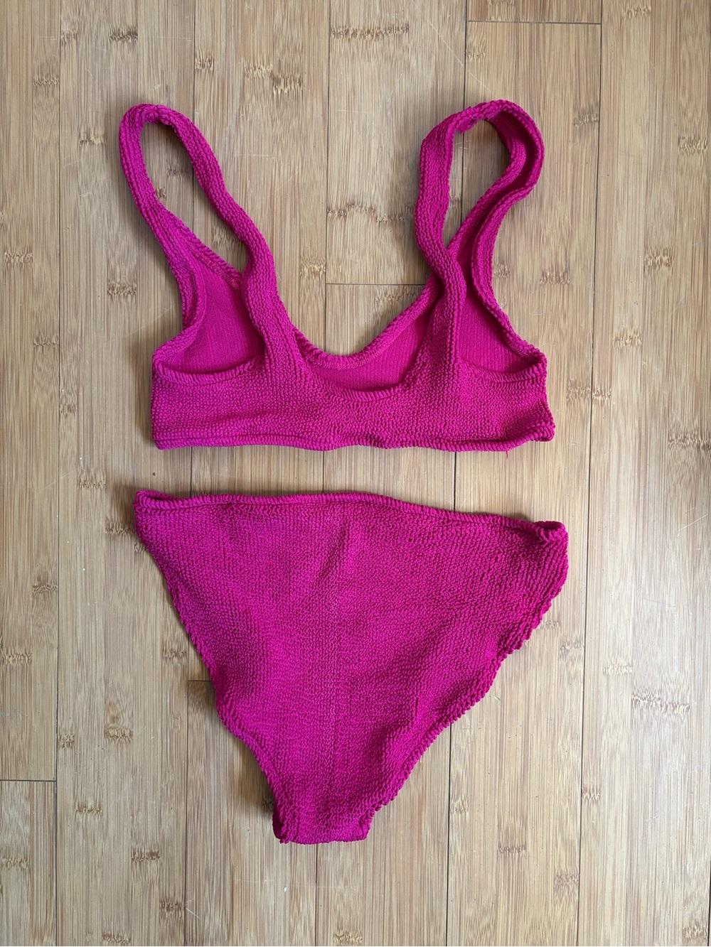 Youswim Eva Standard Waist Fuchsia Ribbed Bikini Set - Picture 3 of 3